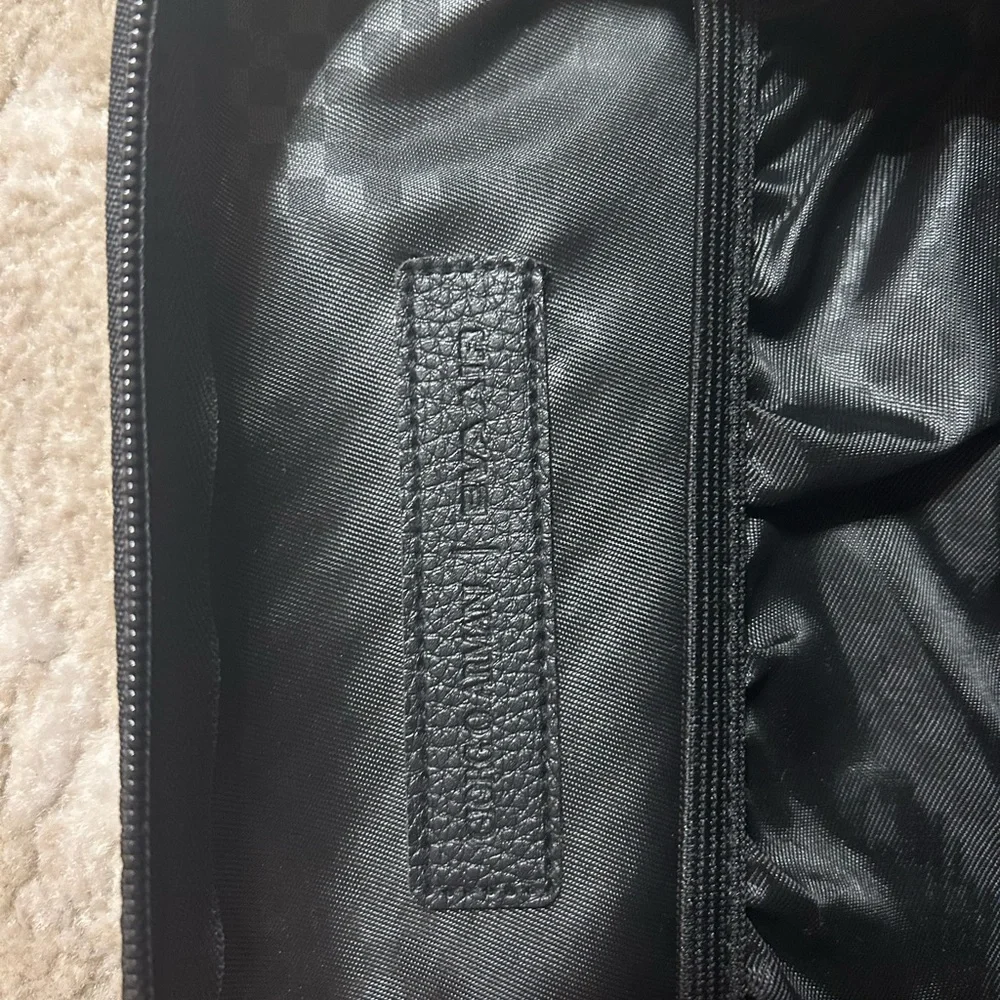 Black Leather Unisex Travel Bag Set by Giorgio Armani